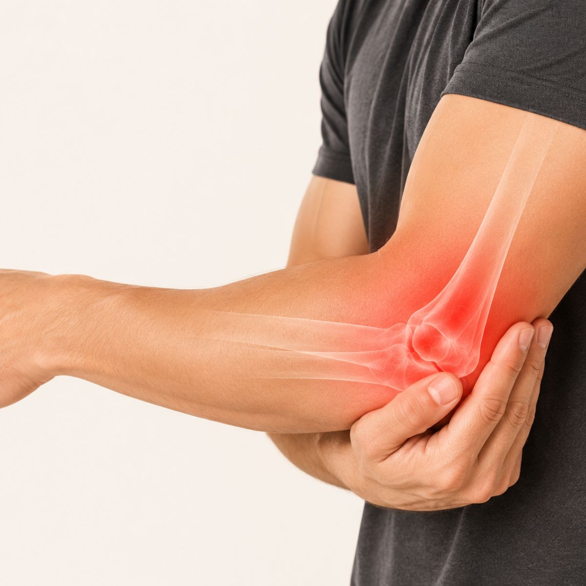 Elbow pain bracing support — landing page hero