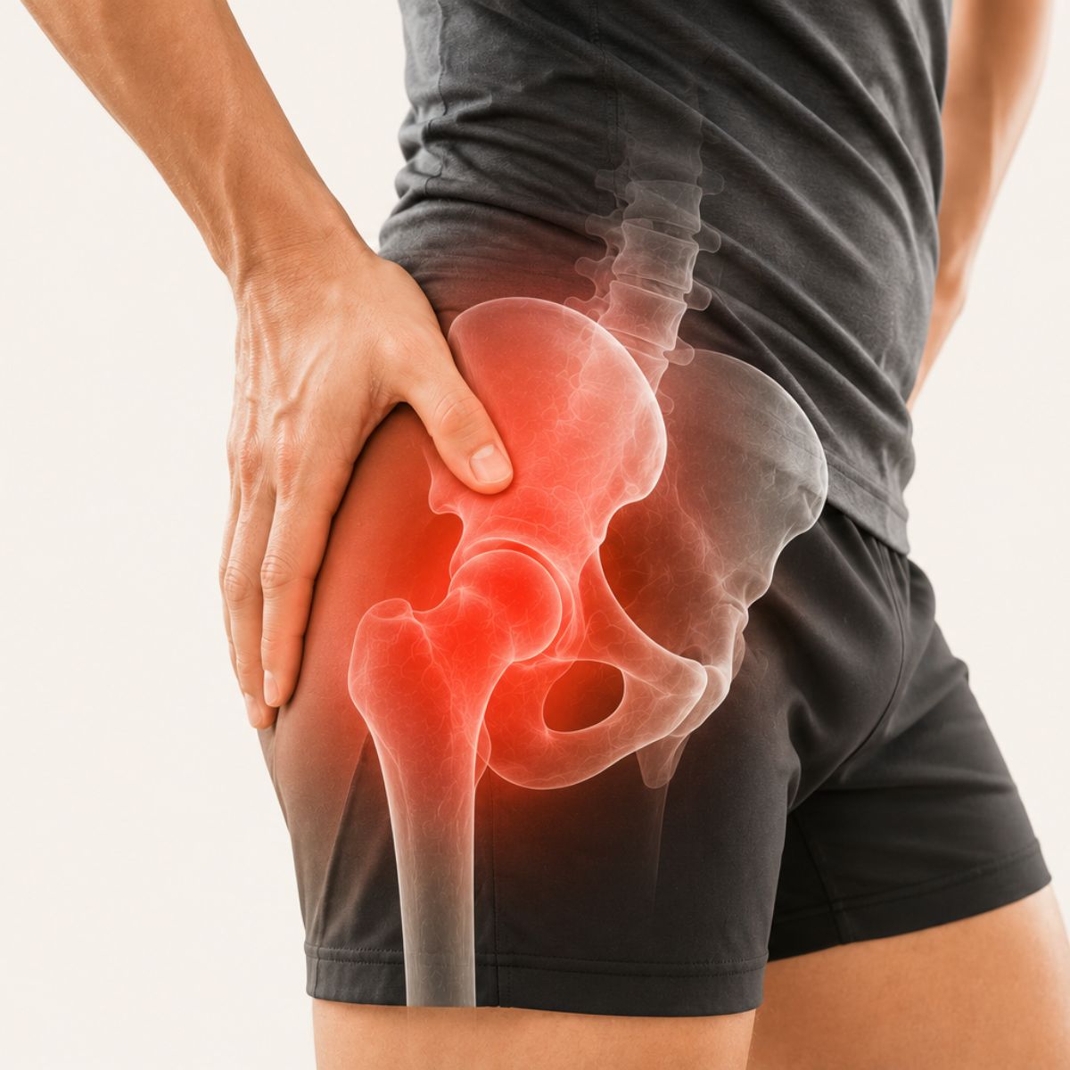 Hip pain bracing support — landing page hero